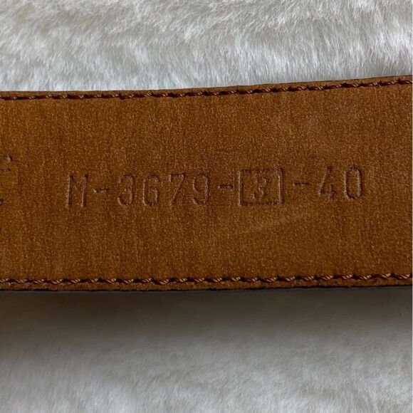 Rochester Big and Tall Brown Genuine Lizard and Suede Leather Belt - Picture 3 of 13